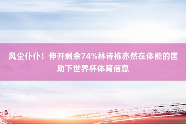 风尘仆仆！伸开剩余74%林诗栋亦然在体能的匡助下世界杯体育信息