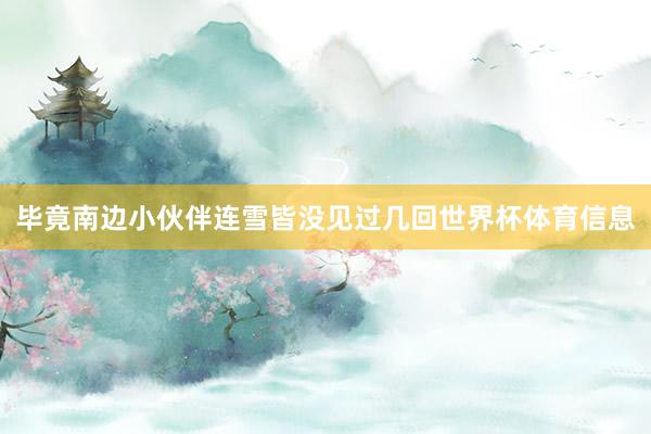 毕竟南边小伙伴连雪皆没见过几回世界杯体育信息
