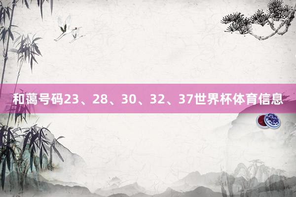 和蔼号码23、28、30、32、37世界杯体育信息