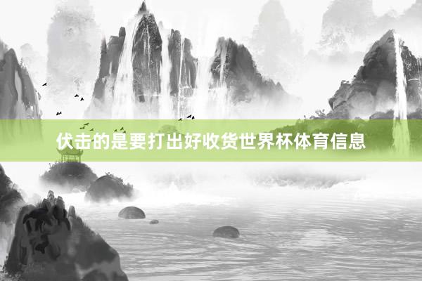 伏击的是要打出好收货世界杯体育信息