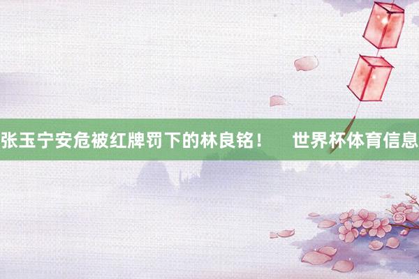 张玉宁安危被红牌罚下的林良铭！    世界杯体育信息