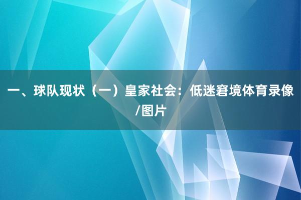 一、球队现状（一）皇家社会：低迷窘境体育录像/图片