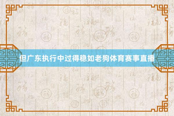 但广东执行中过得稳如老狗体育赛事直播