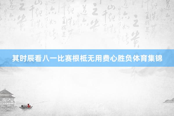 其时辰看八一比赛根柢无用费心胜负体育集锦