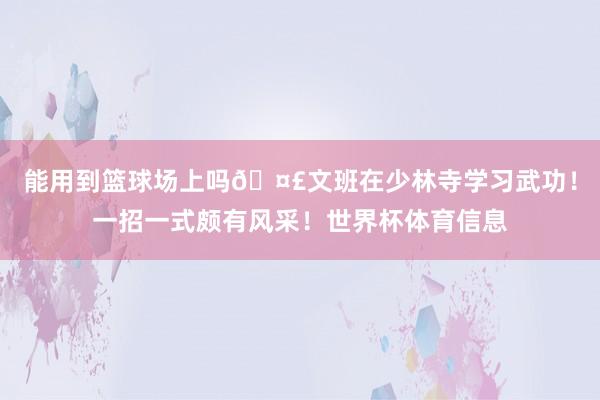 能用到篮球场上吗🤣文班在少林寺学习武功！一招一式颇有风采！世界杯体育信息