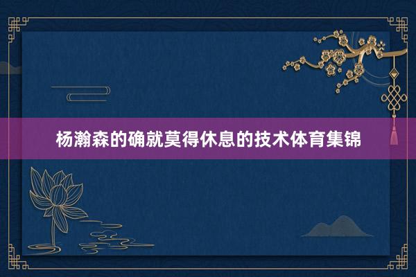 杨瀚森的确就莫得休息的技术体育集锦