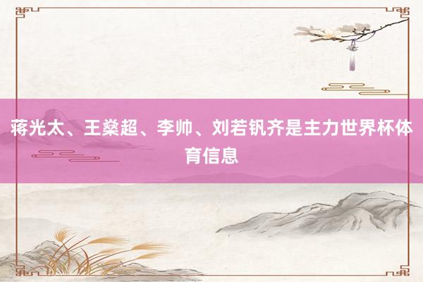 蒋光太、王燊超、李帅、刘若钒齐是主力世界杯体育信息