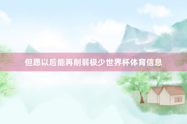 但愿以后能再削弱极少世界杯体育信息