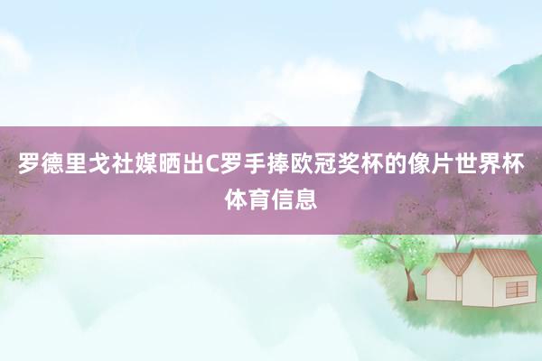 罗德里戈社媒晒出C罗手捧欧冠奖杯的像片世界杯体育信息