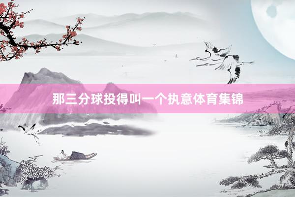 那三分球投得叫一个执意体育集锦