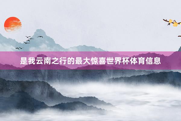 是我云南之行的最大惊喜世界杯体育信息