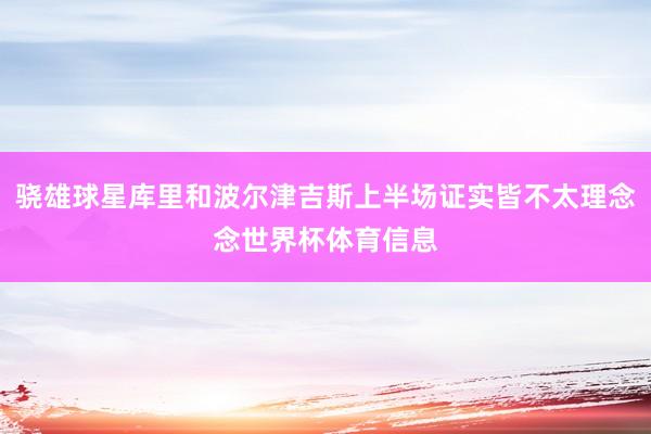 骁雄球星库里和波尔津吉斯上半场证实皆不太理念念世界杯体育信息