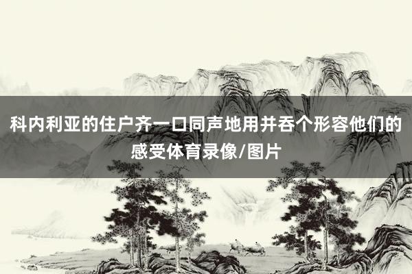 科内利亚的住户齐一口同声地用并吞个形容他们的感受体育录像/图片