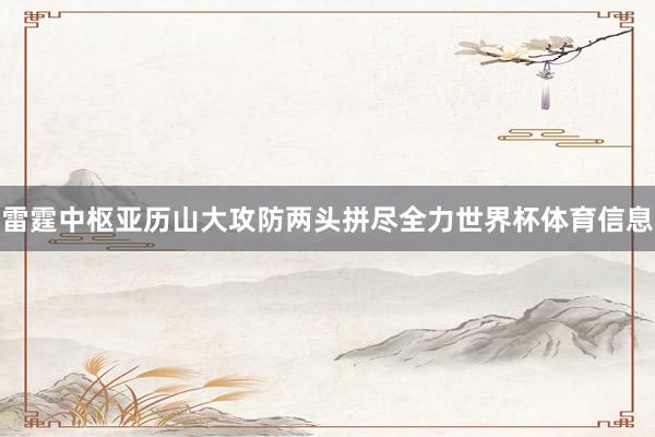 雷霆中枢亚历山大攻防两头拼尽全力世界杯体育信息